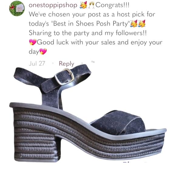 silvia & co. Shoes - HP🙆‍♀️🎉Silvia & Co. Black Adjustable Strapped Platform sandal